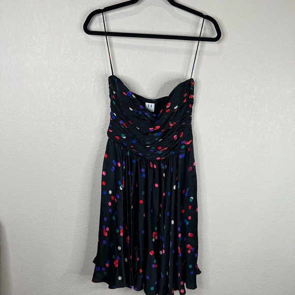 Halston Heritage‎ Women Confetti Polka Dot Strapless Mini Dress Fun 4 NYE - Picture 1 of 13
